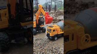 JCB Mixer Truck in Heavy Rain ⛈️ #youtubeshorts