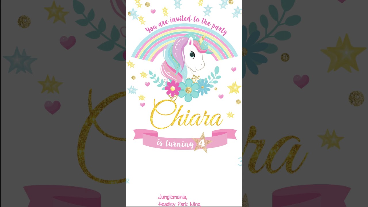 Unicorn video invitation
