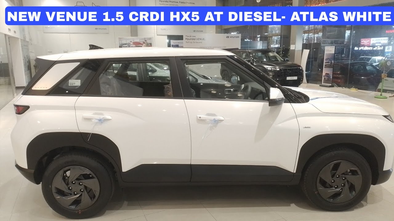 NEW VENUE 1.5 CRDI HX5 AT DIESEL- ATLAS WHITE (Download Features List in Description)
