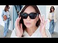 🤍VLOG🤍 UNBOXING THE BEST SUNGLASSES. 🕶  &amp; DENIM 👖 &amp; TRYING NEW MAKEUP 💄 🤍