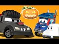 Truck cartoons for kids -  HALLOWEEN: VAMPIRE frightens Baby GHOST! - Super Truck !