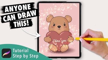 How to Draw a Cute Bear for Valentine’s Day ❤️ Procreate Tutorial for Beginners