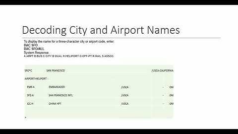 Amadeus Decoding City Name
