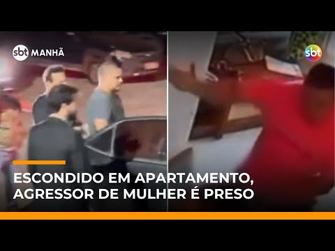 Video preso-engenheiro-que-agrediu-mulher-dentro-de-apartamento-criminoso-estava-escondido-sbt-manha