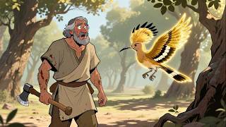 حطاب فقير وجد هدهد مجروح عالجه فعاد إليه وأعطاه سر بوابه العالم الذهبي screenshot 1