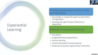 FOSTERING THE DEVELOPMENT OF MASTER ADAPTIVE LEARNERS THROUGH EXPERIENTIAL LEARNING IN HEALTH... Profile