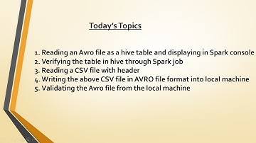 Reading/ Writing AVRO File format in Spark using Scala | Hive Table Creation from Spark