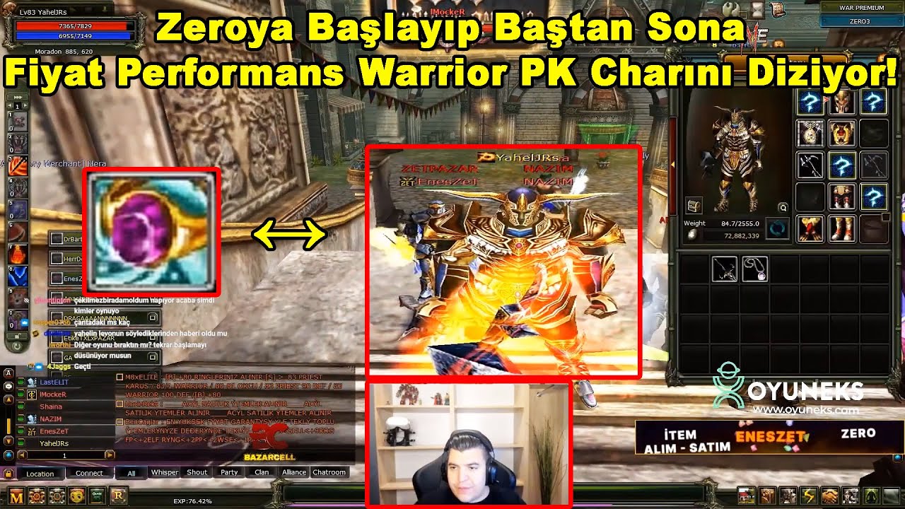 Yahel - Zeroya Başlayıp Baştan Sona Fiyat Performans Warrior PK Charını Diziyor! | Knight Online