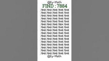 Put your visual acuity to the test by tracing 7884 in 5 seconds #iq #iqtest #gk #shorts #trending