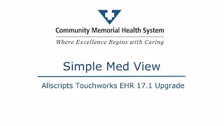 Famous Allscripts EHR 17.1- Simple Med View Profile