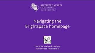 Navigating the Brightspace homepage