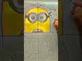 Drawing minion in 4 different art styles | P-2 | Priyansh & Shailika | #shorts #viralshorts #trend