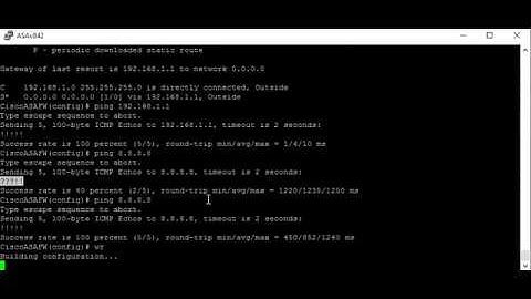 Cisco ASA FW Basic Setup ~~ Outside Interface ~~ default route