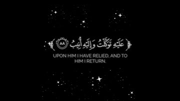 {وَمَا تَوْفِيقِي إِلَّا بِاللَّهِ ۚ عَلَيْهِ تَوَكَّلْتُ وَإِلَيْهِ أُنِيبُ  :الآية 88 من سورة هود.