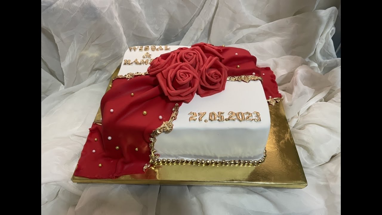 كيك ديزاين الخطوبة بطريقة سهلة وإحترافيمة من الالف الى الياء