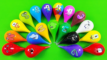 Rainbow Slime: Look Alphablocks, Alphabet Lore with Big Droplets Shapes Mix Coloring - ASMR