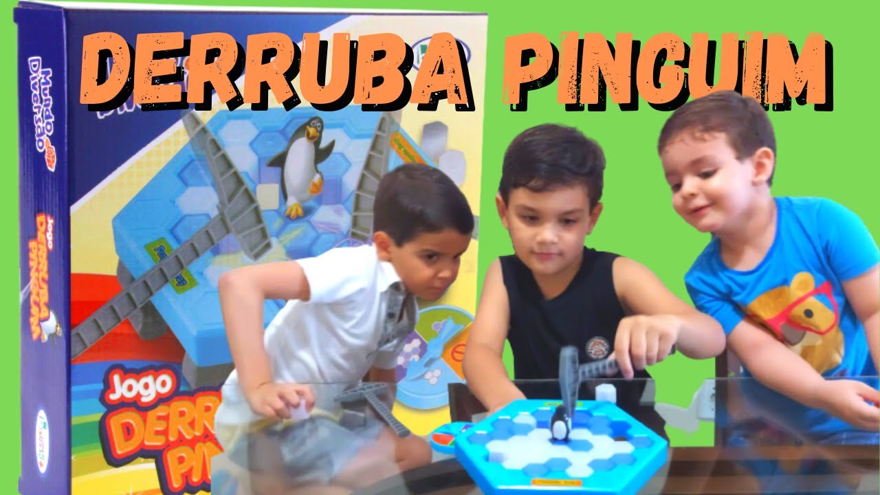 Jogo Educativo para Crianças Derruba Pinguim Dican Brinquedo Divertido  Colorido 46 peças