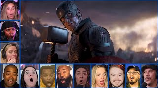 Reactors Reacting To Captain America Lifting Mjolnir Avengers Endgame Movie Reaction Mashup