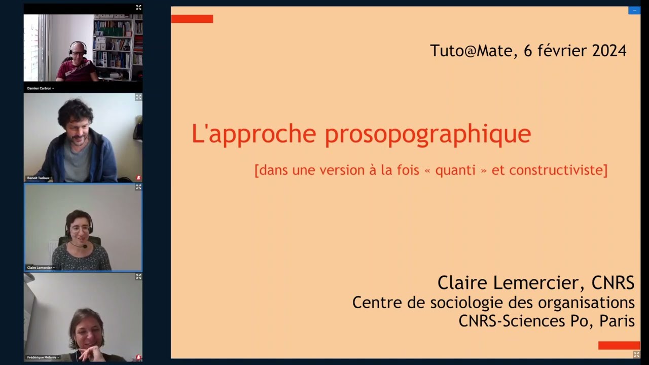 Tuto@59Mate#59 Claire Lemercier présente l'approche prosopographique