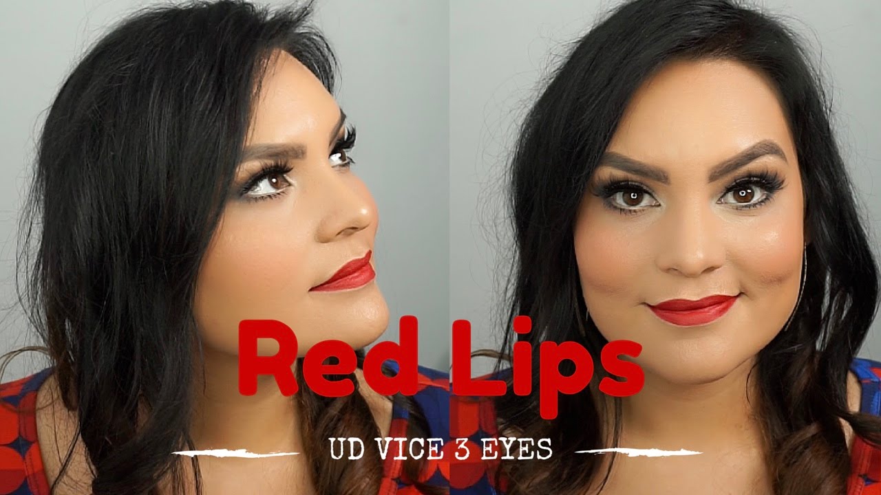 UD Vice 3 palette and red lips makeup tutorial | Melissa Chee