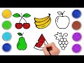Chiki Arte - Aprende a dibujar | Dibujo de FRUTAS | Cómo dibujar y colorear frutas