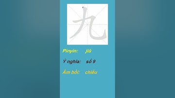 Cách viết chữ 九 jiŭ  trong tiếng Trung | How to write 九 jiŭ in Chinese #Shorts