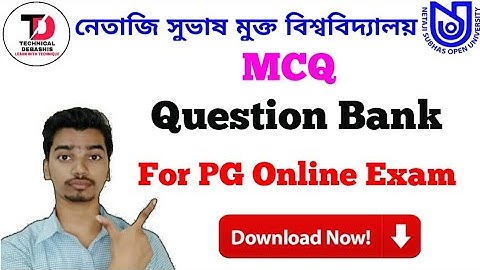 NSOU PG (MA) Sample Question Published || NSOU PG (MA) Question Bank Published