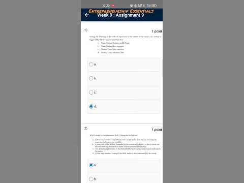 entrepreneurship essentials nptel assignment answers week 9