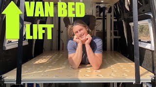 I Made The BEST BED For Van Life  (Rising Bed Lift System)