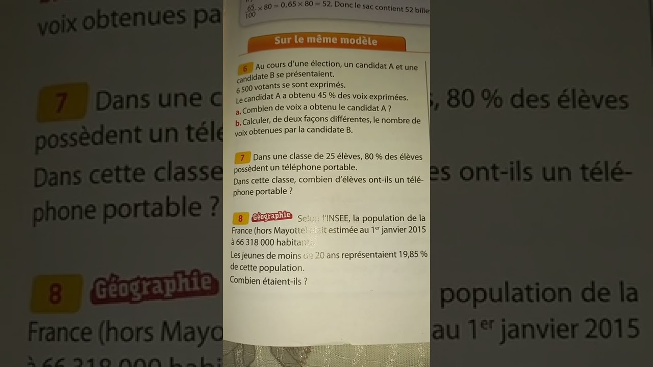 transmath 6ème correction exercice 7 page 81 (appliquer un taux de