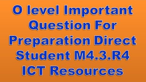 O Level DOeacc/Nielit Impotant Question Preparation  For Exam  M4.3-R4(ICT Resources)