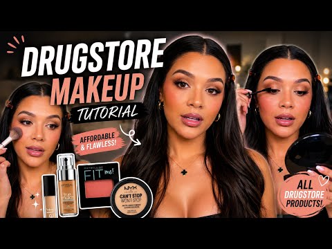 DRUGSTORE MAKEUP TUTORIAL 💄 | Full Face Affordable Glam Makeup for Beginners