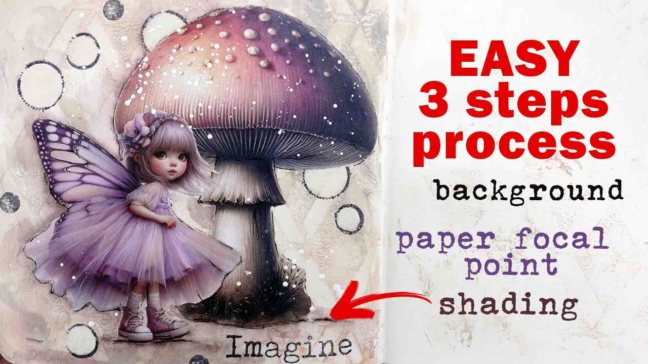 💜 JUST START with me ! Art Journal page using Maremi Collage Books