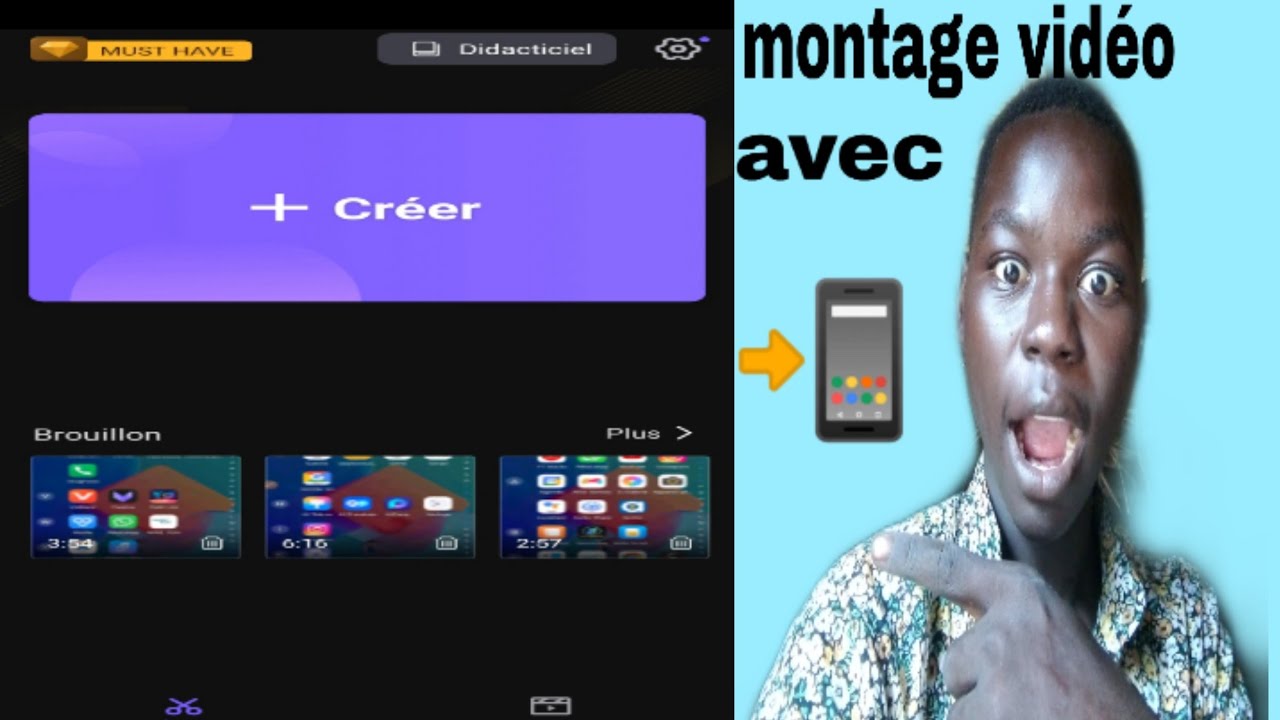comment faire un montage vidéo sur un téléphone portable. - YouTube