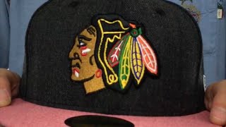 Blackhawks '2T-HEATHER ACTION' Charcoal-Red Fitted Hat by New Era