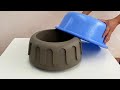 Simple Skill To Make A Wonderful Flower Pot From Cement And Foam