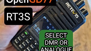 OPENGD77 - RT3S/MD380 DMR or Analogue Mode Selection