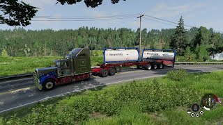 transport truck fall down due to heavy speed beamng