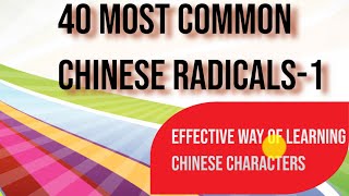 8. 40 most common Chinese radicals1 l Chinese language Course l Easy Chinese Radicals