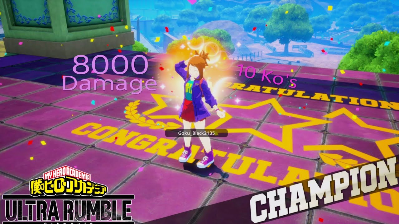 Ochaco Uraraka dominates solo match 8k damage My Hero Ultra Rumble