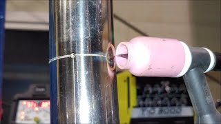 Process for TIG welding of sanitary pipe in horizontal position is interesting! Thin stainless steel