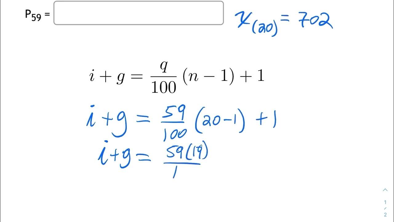 STA2023 Finding Percentile by Hand Using Linear Interpolation YouTube
