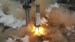 IGNITION! SpaceX Starship Super Heavy Booster 10 Static Fire Test (Drone Cam)