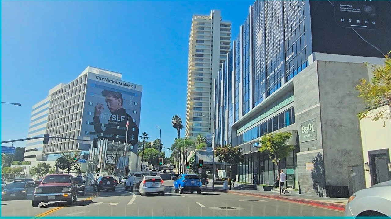 Cruising Los Angeles city streets - every day city life