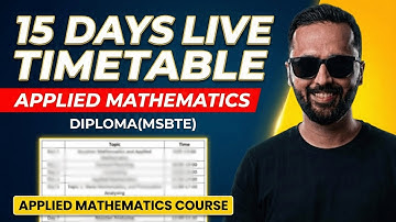 15 DAYS LIVE TIMETABLE | APPLIED MATHEMATICS | DIPLOMA(MSBTE) | Pradeep Giri Sir