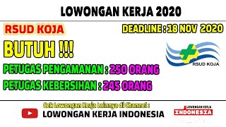 DIBUTUHKAN PETUGAS  PENGAMANAN (250 ORANG) DAN PETUGAS KEBERSIHAN  (245 ORANG) RSUD KOTA JAKARTA