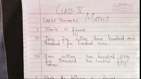 Class 5 maths chapter 2 large numbers