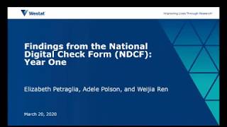 NDCF Preliminary Data Analysis Findings_Year 1_March 2020