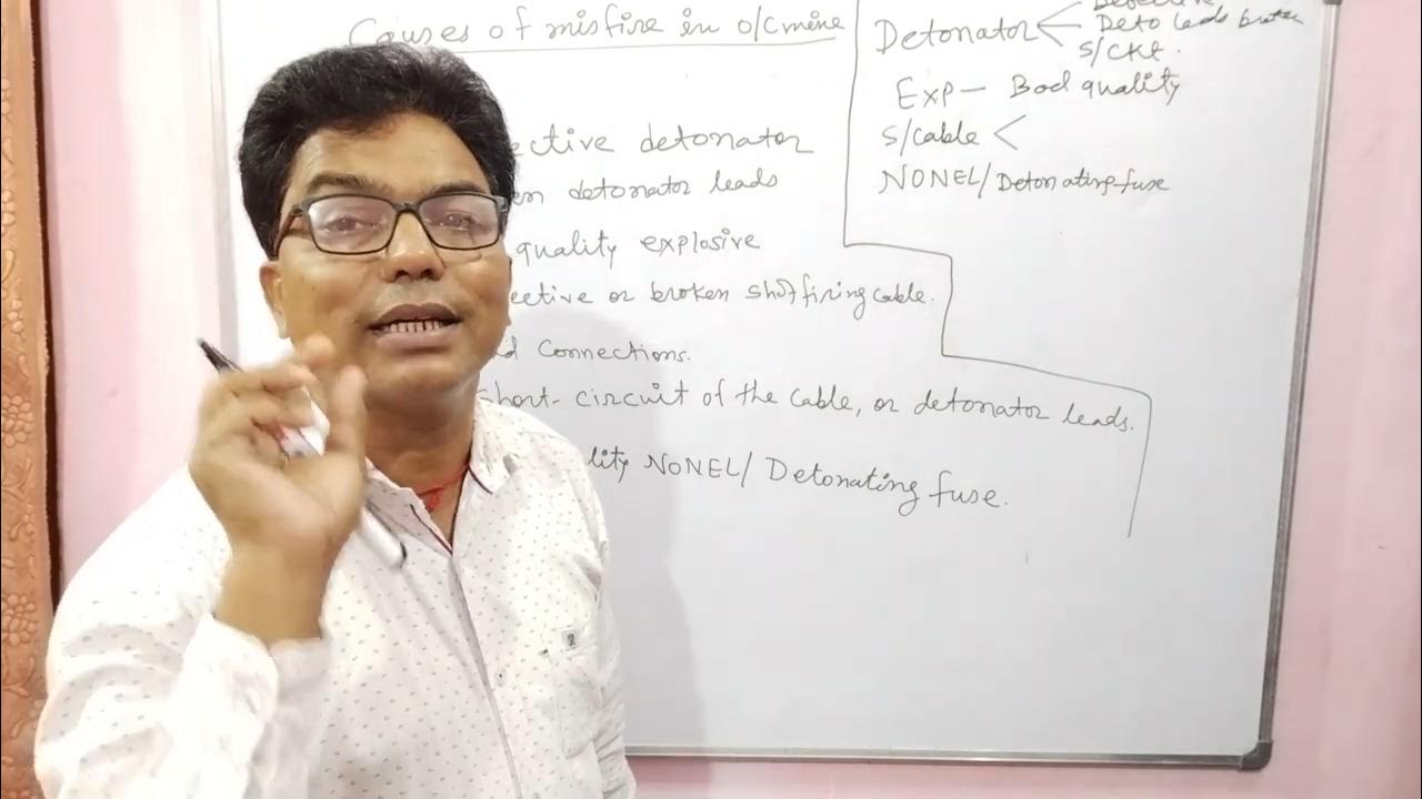 Reasons or Causes of misfire in open cast mines - for 1st yr diploma