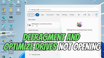 Defragment and Optimize Drives Not Working, Won